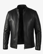 Rimini – Premium Black Leather Shirt Collar Jacket
